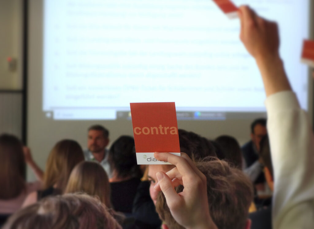 Contra-Karte zur Abstimmung